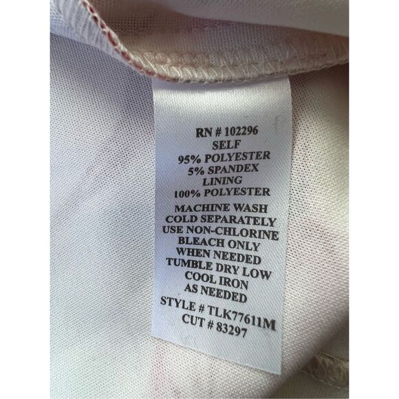 Connected Apparel Off White Taupe Red Floral Sleeveless Dress Size 4 - Picture 4 of 8